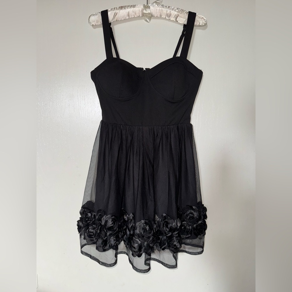 Trixxi Black Floral Mini Dress